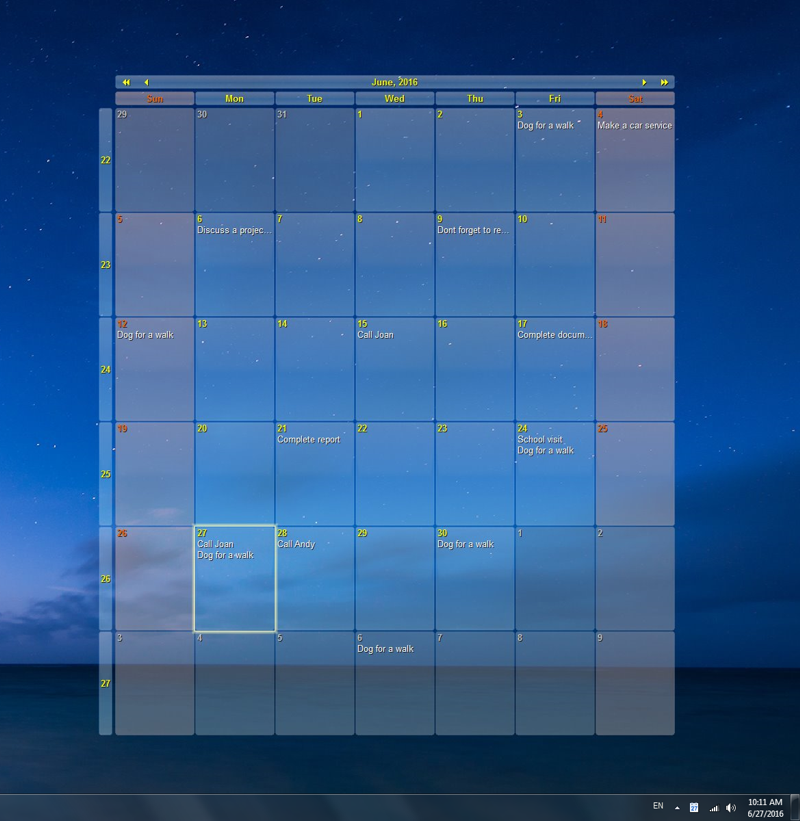 Interactive Desktop Calendar